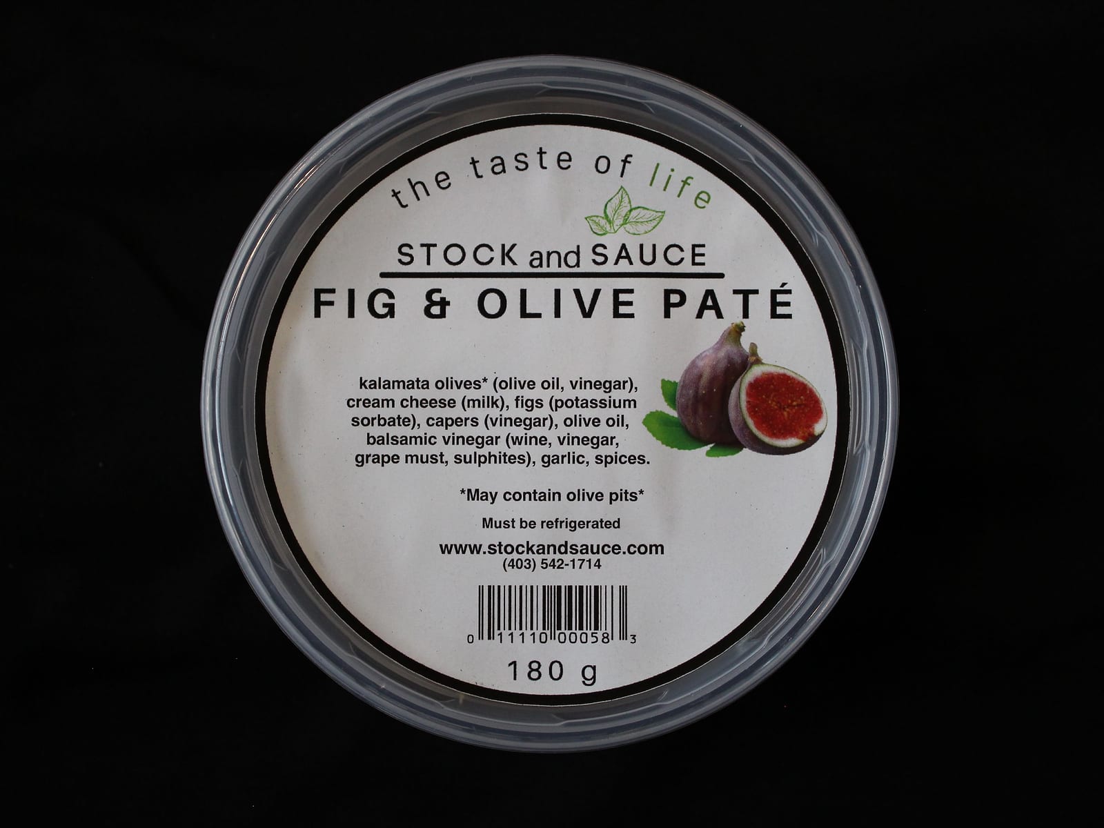 Fig & Olive P&acirc;t&eacute; tub with labelled lid