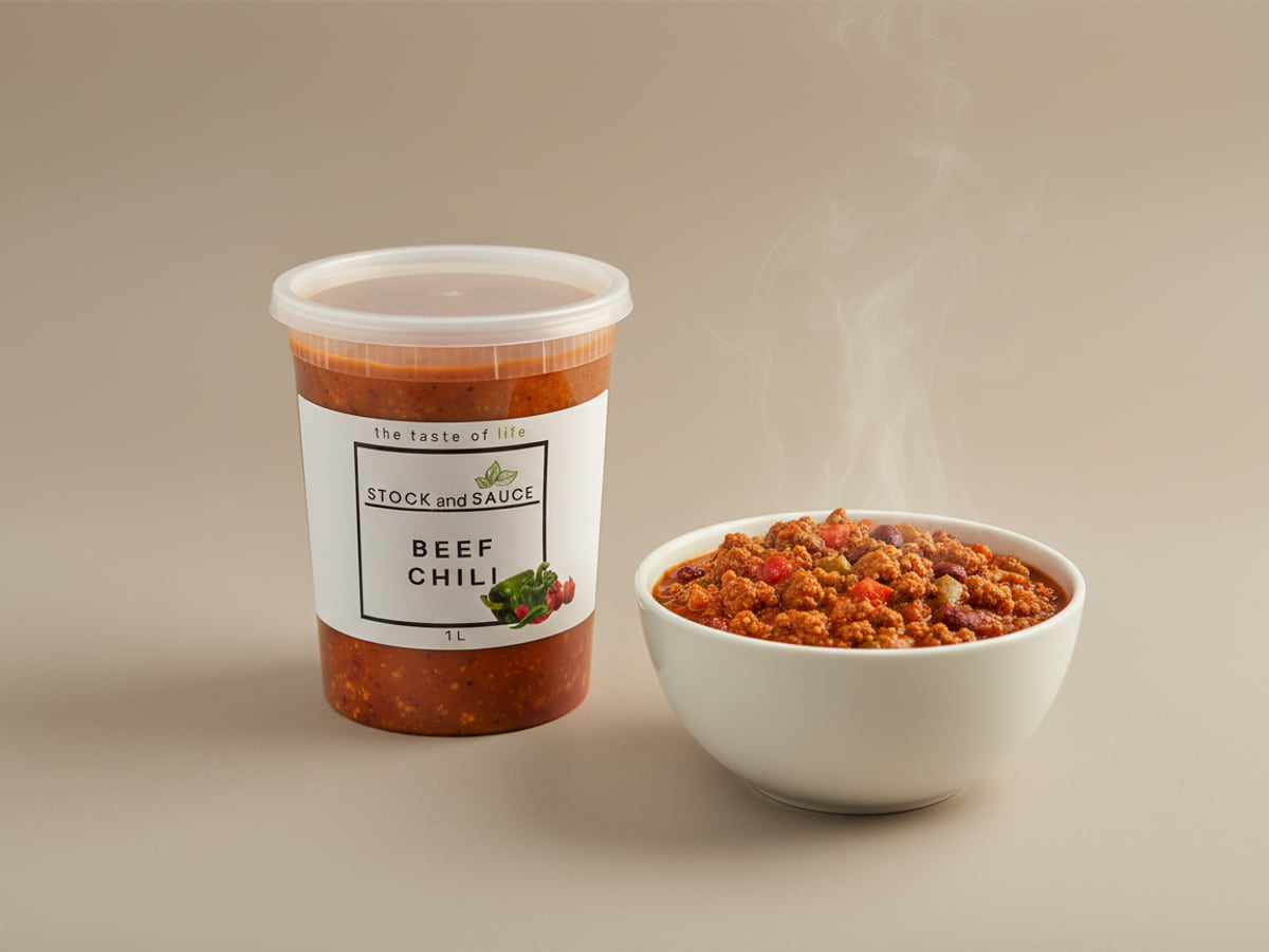 Tub of Stock & Sauce Beef Chili