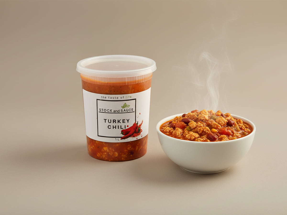 Tub of Stock & Sauce Turkey Chili